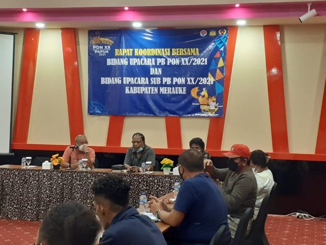 Jelang PON ke-XX, Panitia PON Merauke Gelar Rakor Antar Bidang