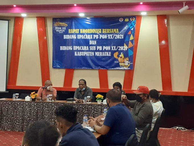 Jelang PON ke-XX, Panitia PON Merauke Gelar Rakor Antar Bidang