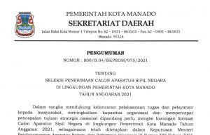 Pemkot Manado Buka Seleksi CASN, Berikut Ini Formasinya