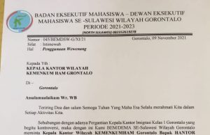 BEM-DEMA Gorontalo Tolak Kepala Imigrasi Baru