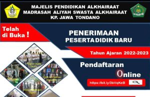 MAS Alkhairaat Kampung Jawa Tondano Buka Pendaftaran PPDB TA 2022-2023