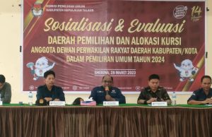 KPU Talaud Gelar Sosialisasi dan Evaluasi Dapil Serta Alokasi Kursi DPRD Pemilu 2024