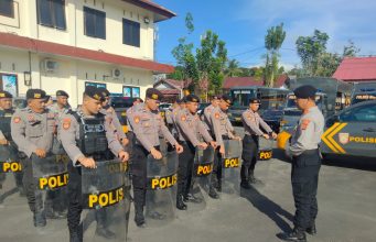 Persiapan Pengamanan Pemilu 2024, Polres Minahasa Gelar Latihan PBB dan Dalmas