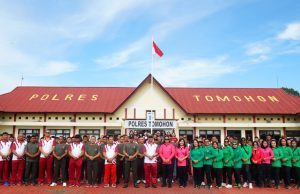 Dandim 1302/Minahasa Bersama Kapolres Pimoin Kegiatan Olahraga Bersama