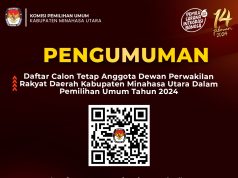 KPU Minut Resmi Umumkan DCT Anggota DPRD Pemilu 2024, Ini Daftarnya
