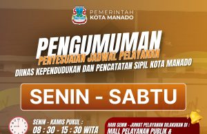 Disdukcapil Manado Buka Pelayanan Hingga Hari Sabtu