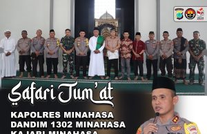 Kapolres, Dandim Dan Kajari Minahasa Safari Jumat Di Masjid Al Hikmah Sumalangka
