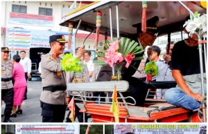 Polres Minahasa Gelar Upacara Pelepasan Tiga Personel Purna Bhakti