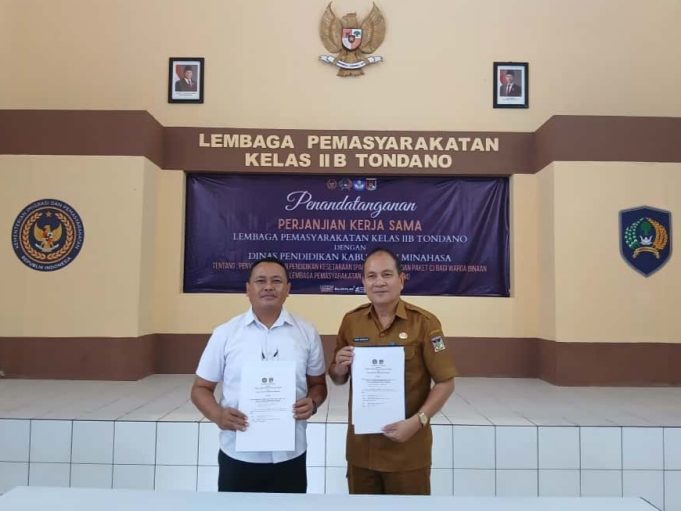 Lapas Tondano dan Dinas Pendidikan Minahasa Teken Kerja Sama Penyelenggaraan Pendidikan Kesetaraan Bagi Warga Binaan
