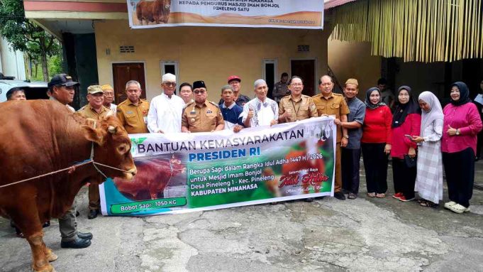Pemkab Minahasa Salurkan Bantuan Hewan Kurban Presiden ke Masjid Imam Bonjol Pineleng