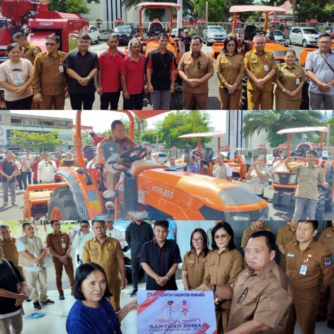 Bupati Robby Dondokambey Serahkan Alsintan dan Bantuan Bencana Kebakaran di Minahasa