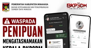 Waspada Penipuan Catut Nama Pejabat, BKPSDM Minahasa: Tawaran Mutasi dan Promosi Jabatan Hoaks