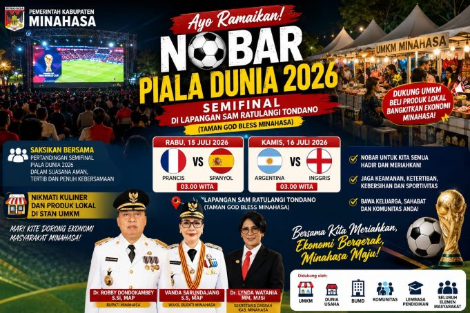 Ayo Ramaikan! Pemkab Minahasa Gelar Nobar Semifinal Piala Dunia di Lapangan Sam Ratulangi Tondano