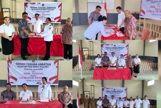 Sertijab Hukum Tua, Vivie Evie Pesik Resmi Pimpin Desa Agotey Periode 2026-2034