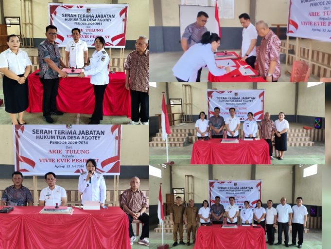 Sertijab Hukum Tua, Vivie Evie Pesik Resmi Pimpin Desa Agotey Periode 2026-2034
