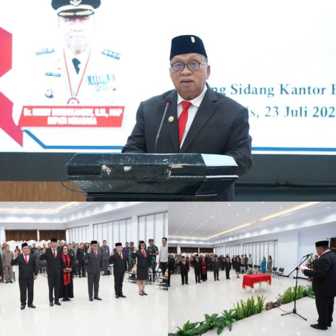 Bupati Robby Dondokambey Lantik 6 Pejabat Pimpinan Tinggi Pratama Pemkab Minahasa