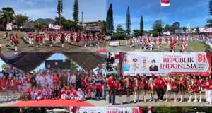 Mini Marching Band SMPN 4 Tondano Tampil Memukau di Upacara HUT ke-81 RI Pemkab Minahasa
