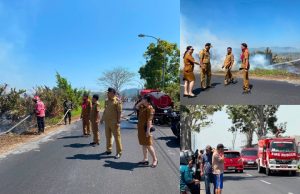 Kebakaran Lahan di Boulevard Tondano Dipadamkan, Camat Tondano Barat Imbau Warga Waspada