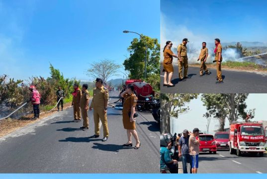 Kebakaran Lahan di Boulevard Tondano Dipadamkan, Camat Tondano Barat Imbau Warga Waspada