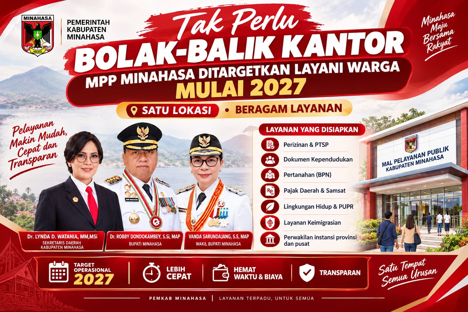 Urusan Pemerintahan Jadi Lebih Praktis, MPP Minahasa Ditargetkan Beroperasi 2027