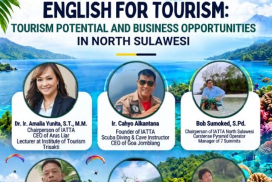 IATTA Sulut dan Jurusan Bahasa Inggris FBS Unima Gelar Webinar English For Tourism